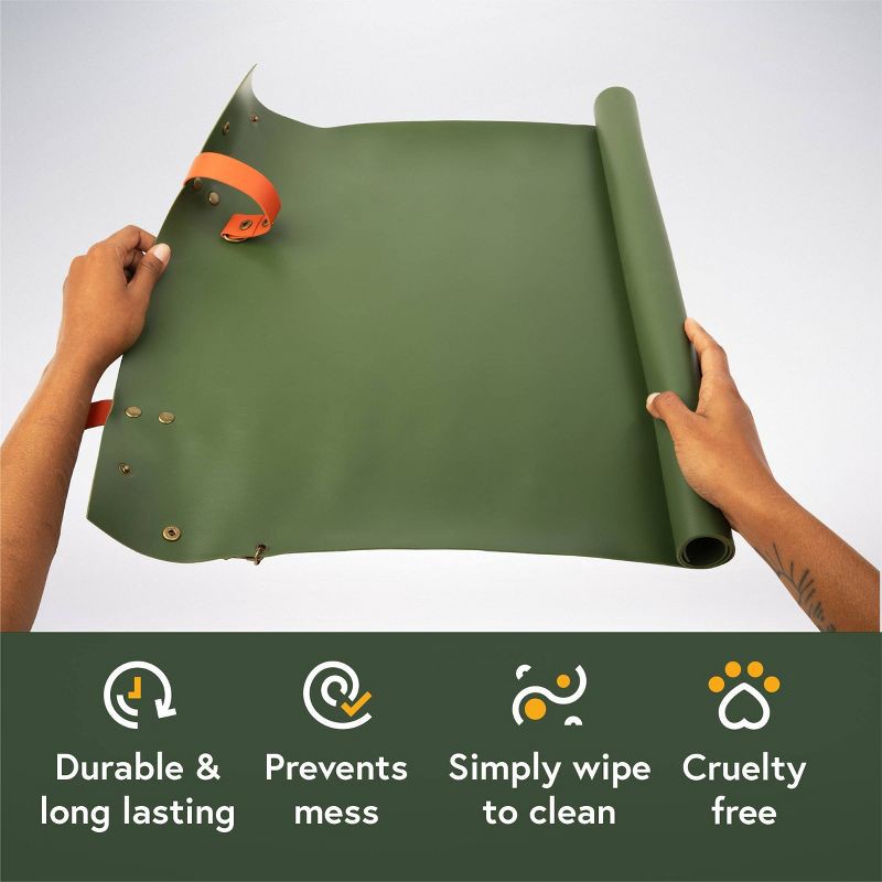 slide 6 of 6, WE THE WILD 3.3gal Potting Mat Green and Reusable Debris Container, 3.3 gal