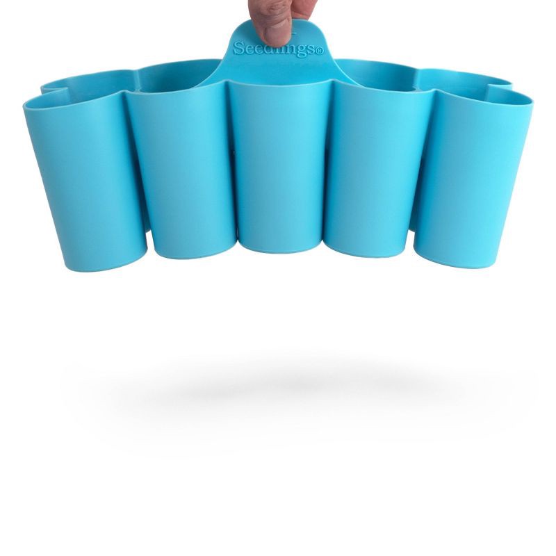 slide 6 of 7, Sili-Seedlings 2pk 10 cell Seed Starter Silicone Outdoor Planter Opal Blue, 2 ct