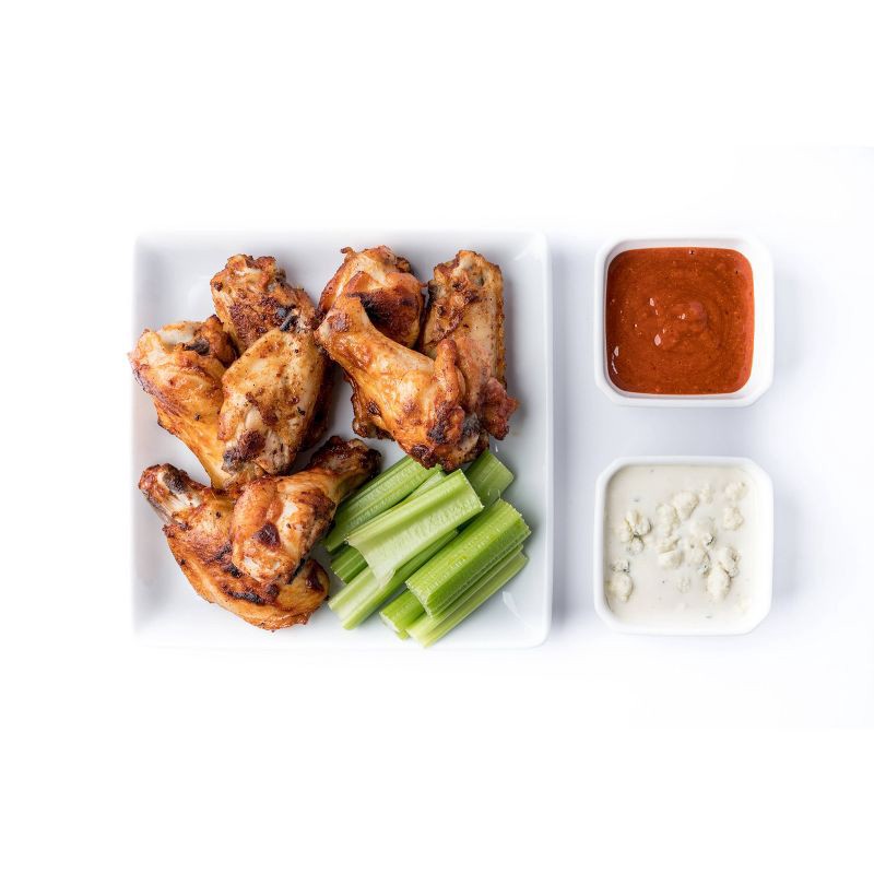 slide 2 of 3, Custom Made Meals Buffalo-Style Seasoned Chicken Wings - 1.35lbs, 1.35 lb