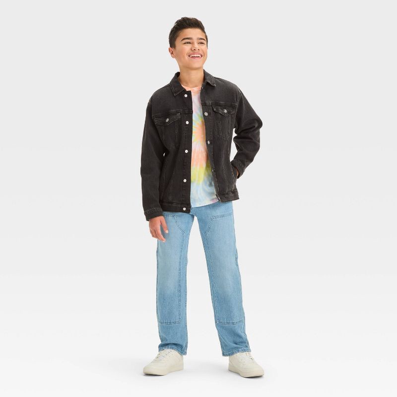 slide 1 of 3, Boys' Denim Trucker Jacket - art class™ Black M: Midweight, Inside Pocket, 4 Pockets, 1 ct