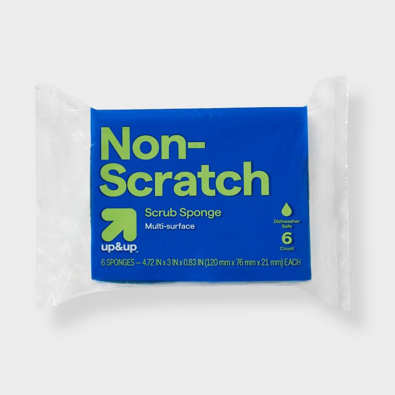 slide 1 of 3, Non-Scratch Scrub Multi-Surface Sponges - 6ct - up&up™, 6 ct