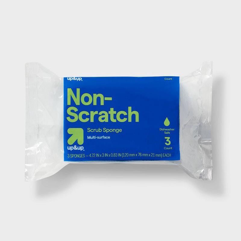 slide 1 of 3, Non-Scratch Scrub Multi-Surface Sponges - 3ct - up&up™, 3 ct