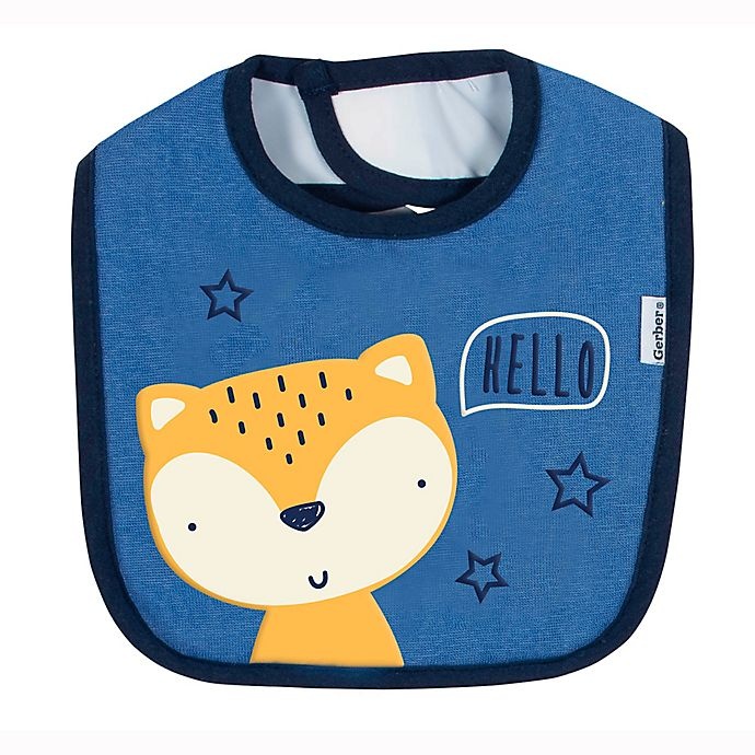 slide 2 of 4, Gerber Animal Cotton Bibs - Blue, 3 ct