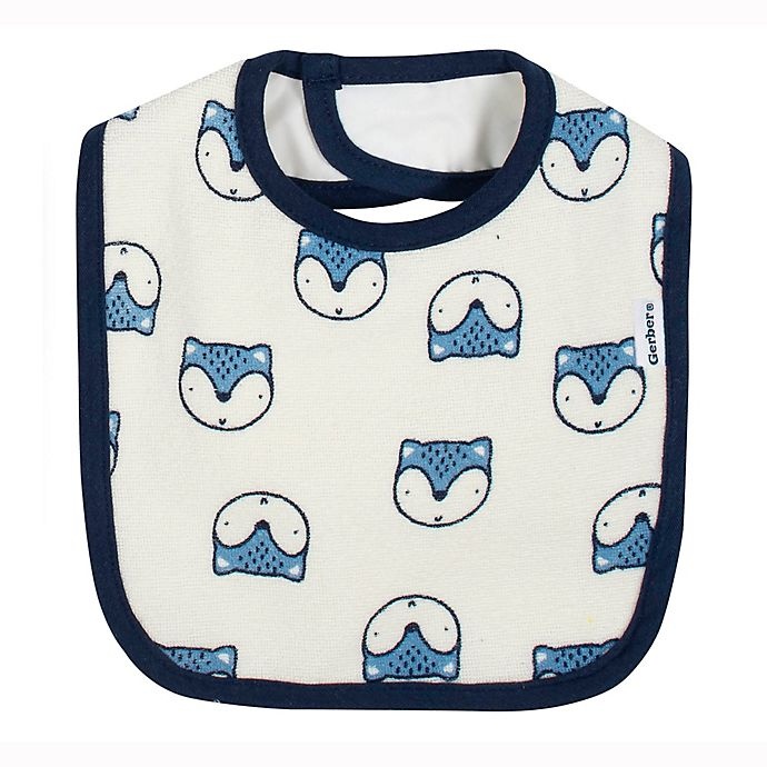 slide 4 of 4, Gerber Animal Cotton Bibs - Blue, 3 ct