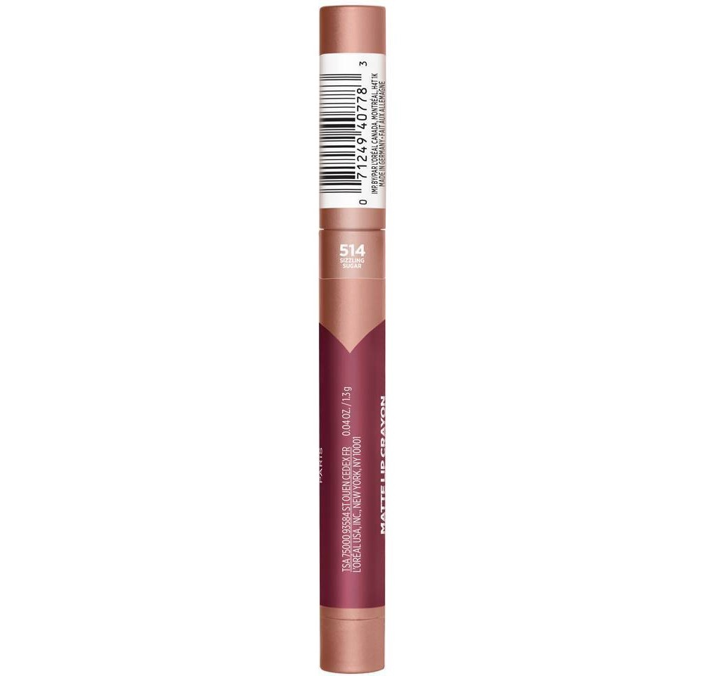slide 4 of 4, L'Oréal Infallible Matte Lip Crayon - Sizzling Sugar, 04 oz