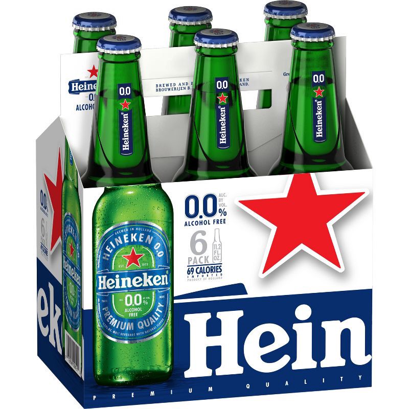 slide 2 of 8, Heineken 0.0 Non-Alcoholic Beer - 6pk/11.2 fl oz Bottles, 6 ct; 11.2 fl oz