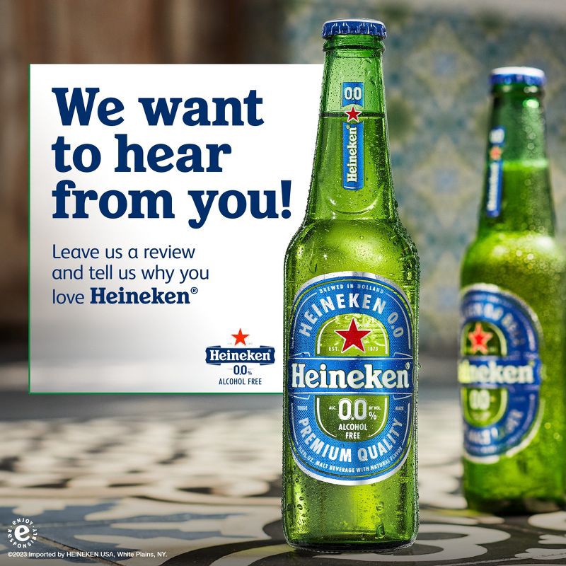 slide 6 of 8, Heineken 0.0 Non-Alcoholic Beer - 6pk/11.2 fl oz Bottles, 6 ct; 11.2 fl oz