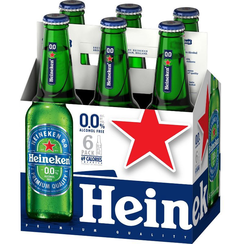 slide 7 of 8, Heineken 0.0 Non-Alcoholic Beer - 6pk/11.2 fl oz Bottles, 6 ct; 11.2 fl oz