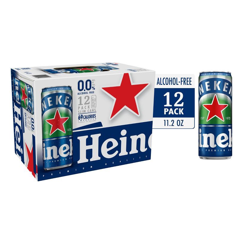 slide 7 of 9, Heineken 0.0 Non-Alcoholic Beer -12 Pk/11.2 fl oz Cans, 12 ct, 11.2 fl oz