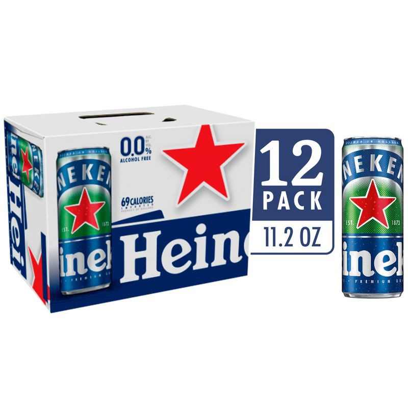 slide 1 of 9, Heineken 0.0 Non-Alcoholic Beer -12 Pk/11.2 fl oz Cans, 12 ct, 11.2 fl oz