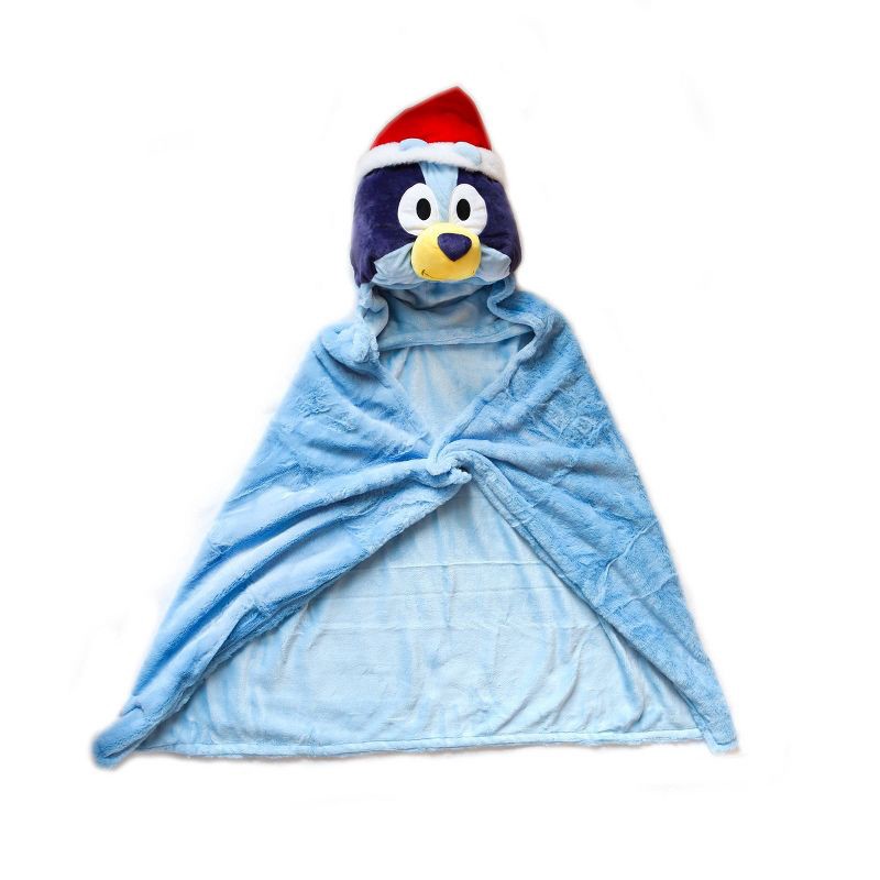 slide 2 of 4, Bluey Santa Hat Hooded Blanket, 1 ct