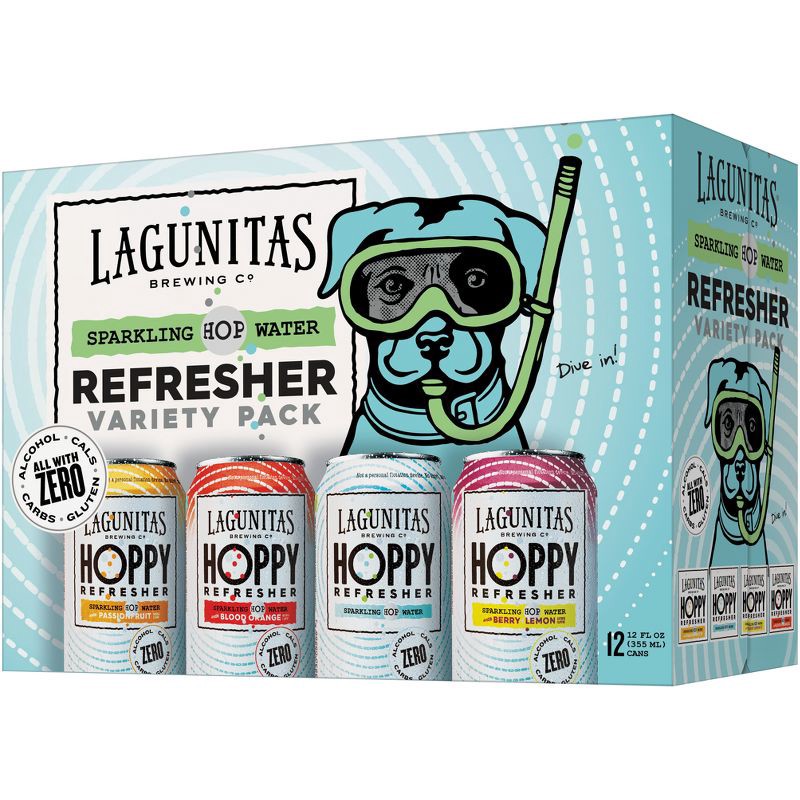 slide 2 of 3, Lagunitas Hoppy Refresher Variety Non-Alcoholic - 12pk/12 fl oz Cans, 12 ct; 12 fl oz