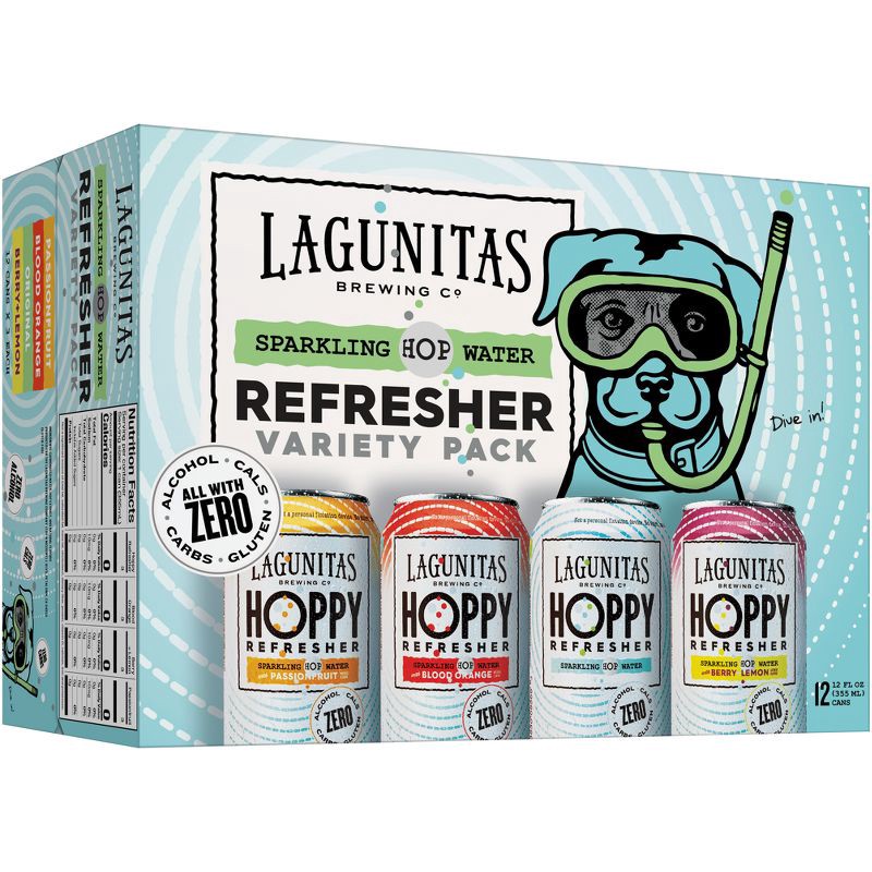 slide 1 of 3, Lagunitas Hoppy Refresher Variety Non-Alcoholic - 12pk/12 fl oz Cans, 12 ct; 12 fl oz