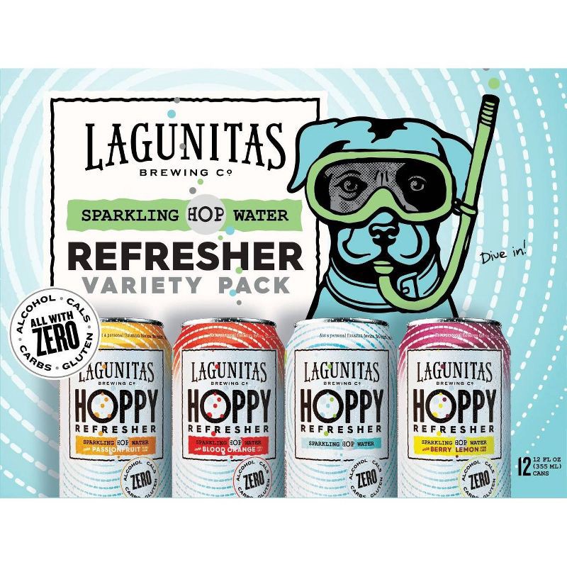 slide 3 of 3, Lagunitas Hoppy Refresher Variety Non-Alcoholic - 12pk/12 fl oz Cans, 12 ct; 12 fl oz