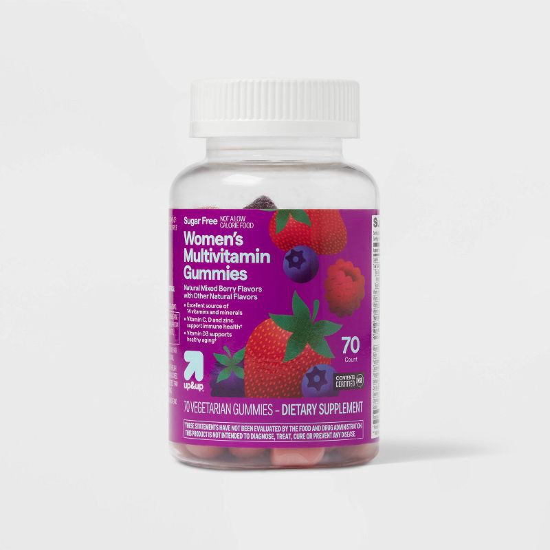 slide 1 of 4, Sugar Free Women's Multivitamin Gummies - 70ct - up&up™, 70 ct