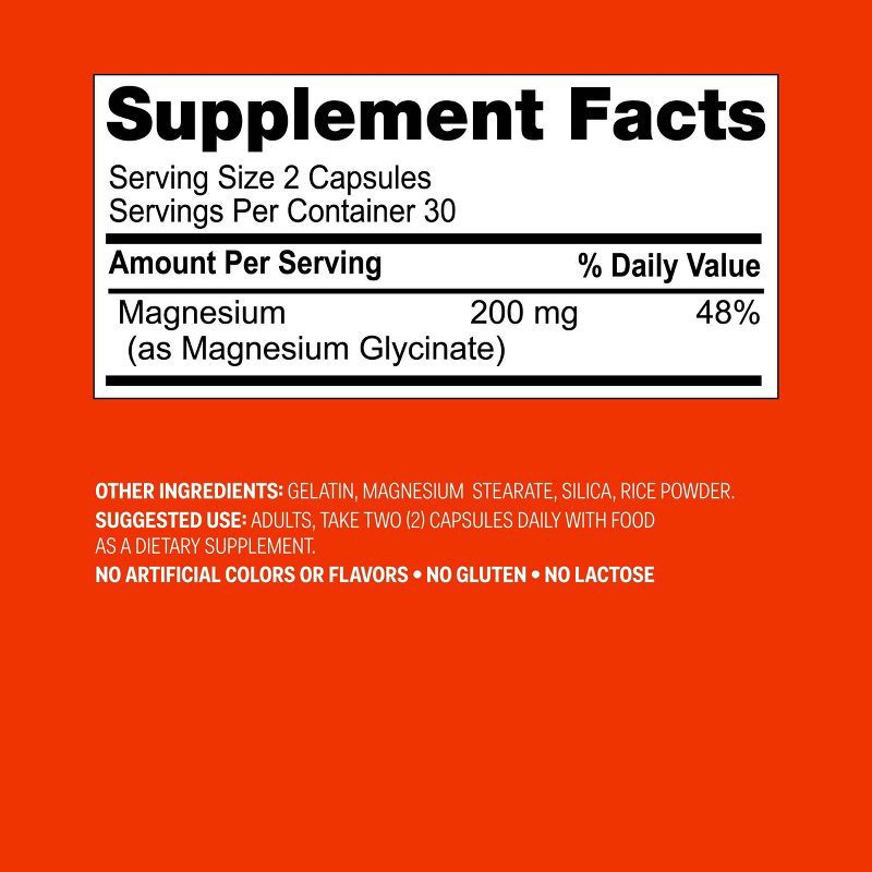 slide 5 of 5, Magnesium Glycinate Dietary Supplements - 200mg Capsule - 60ct - up&up™, 200mg, 60 ct