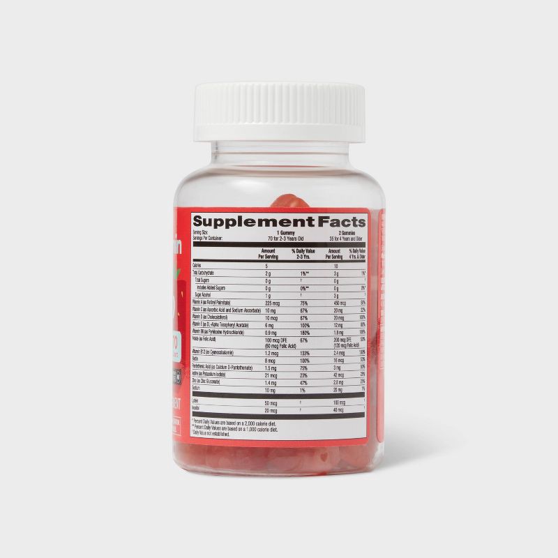 slide 3 of 5, Sugar Free Kids' Multivitamin Gummies - 70ct - up&up™, 70 ct