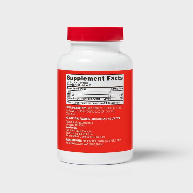 slide 3 of 5, Magnesium Citrate Dietary Supplements - 250mg Softgels - 60ct - up&up™, 250mg, 60 ct