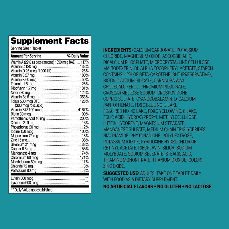 slide 5 of 5, Men's 50+ Multi-Vitamin Tablets - 100ct - up&up™, 100 ct