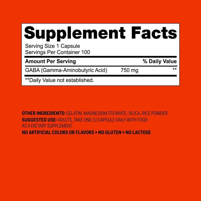 slide 5 of 5, GABA Dietary Supplements - 750mg Capsule - 100ct - up&up™, 750mg, 100 ct
