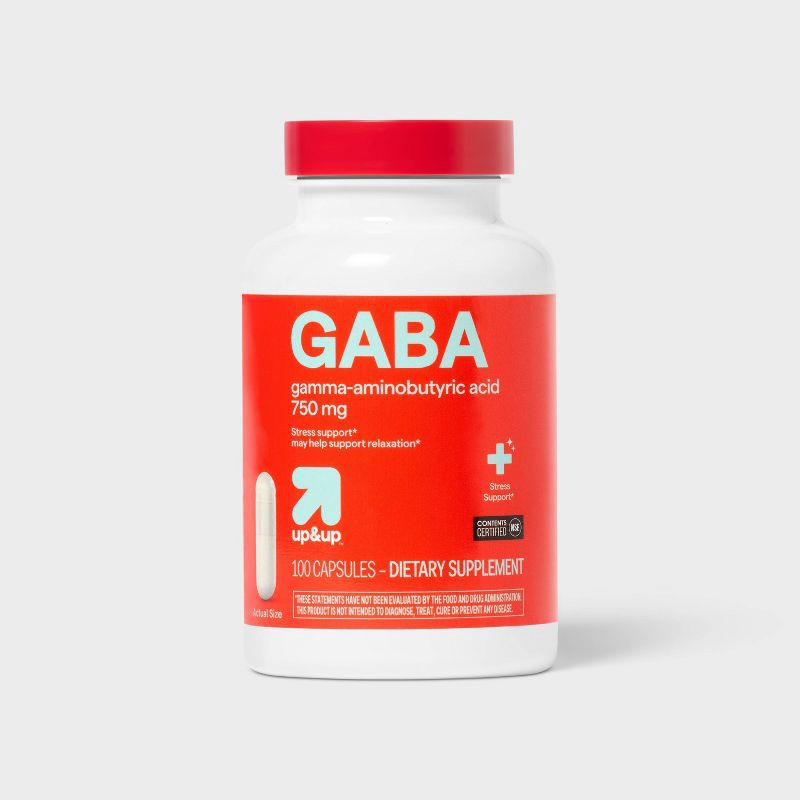 slide 1 of 5, GABA Dietary Supplements - 750mg Capsule - 100ct - up&up™, 750mg, 100 ct