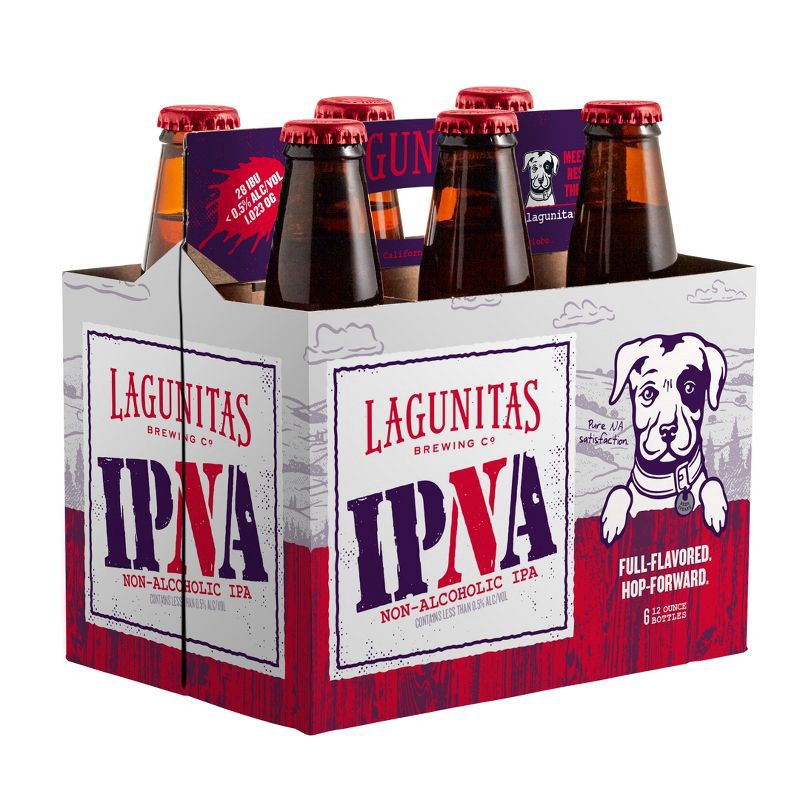 slide 2 of 5, Lagunitas IPNA Dry Hopped Non-Alcoholic IPA Beer - 6pk/12 fl oz Bottles, 6 ct; 12 fl oz