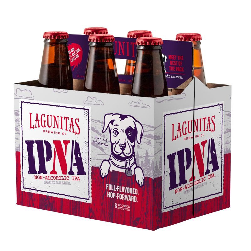 slide 3 of 5, Lagunitas IPNA Dry Hopped Non-Alcoholic IPA Beer - 6pk/12 fl oz Bottles, 6 ct; 12 fl oz