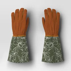 Duck Canvas Scribble Floral Rose Picker Gloves One Size Green - Threshold™