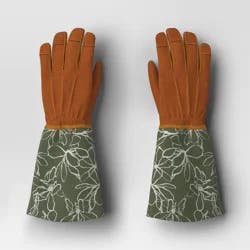 Duck Canvas Scribble Floral Rose Picker Gloves One Size Green - Threshold™