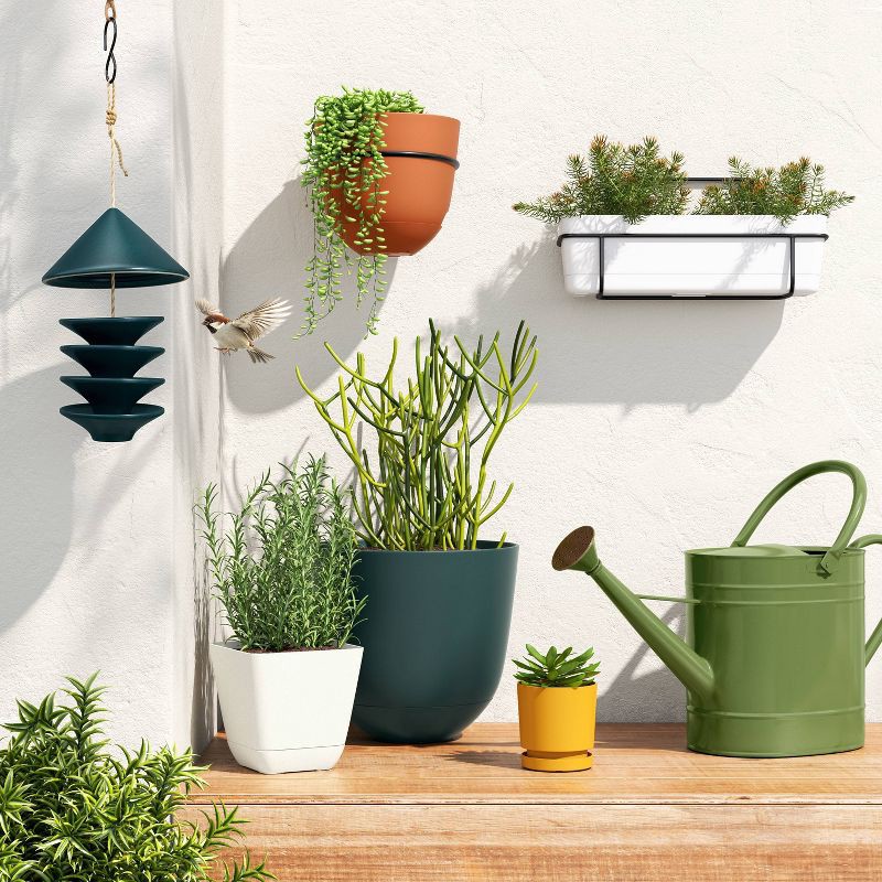 slide 2 of 4, Ceramic Matte Tray Bird Feeder 11.22" Teal - Threshold™, 1 ct