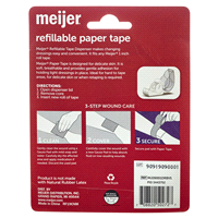 slide 2 of 5, Meijer Refillable Paper Tape Dispenser, 1" x 10 yds, 2 rolls