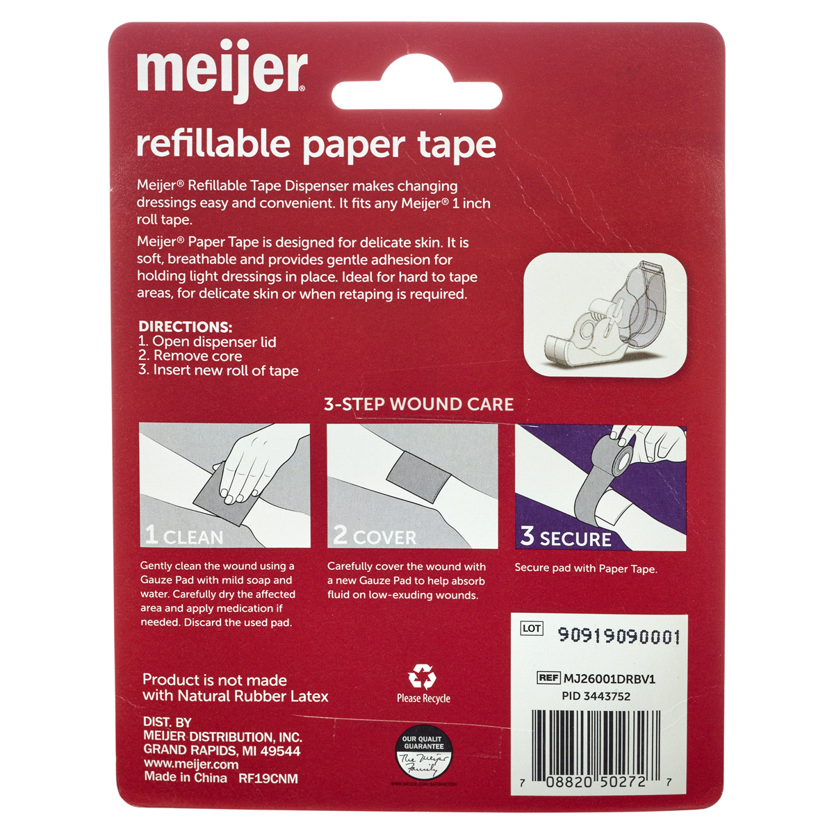 slide 4 of 5, Meijer Refillable Paper Tape Dispenser, 1" x 10 yds, 2 rolls