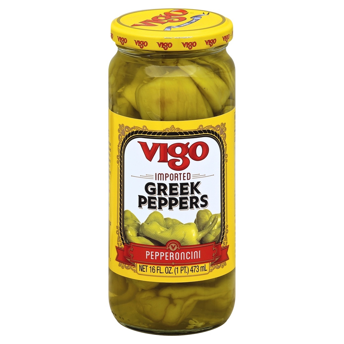 slide 1 of 1, Vigo Pepperoncini Greek Peppers, 16 oz