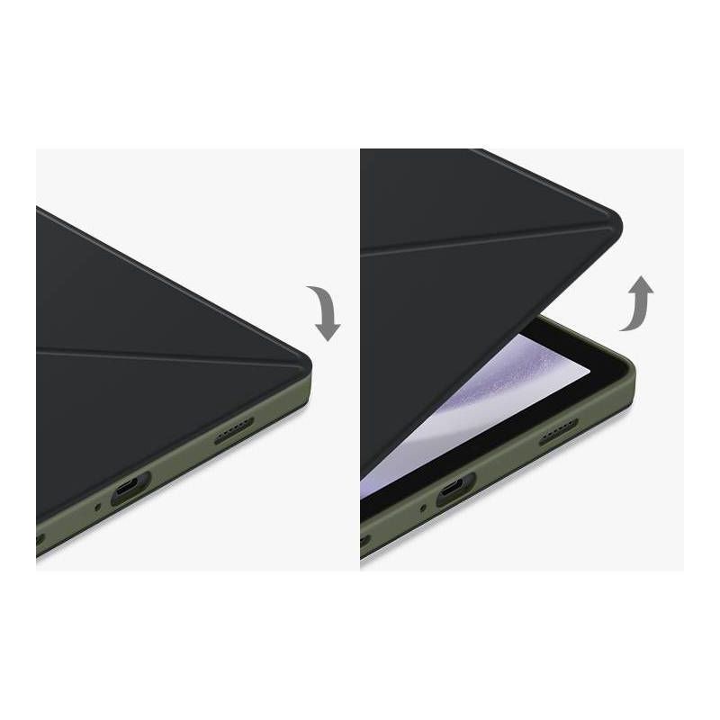 slide 3 of 11, Samsung Galaxy Tab A9+ Book Cover - Black/Green: Epoxy Tablet Case for Samsung Model, 1 ct