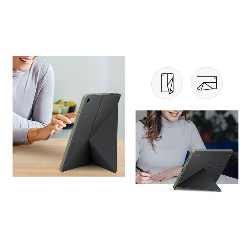 slide 7 of 11, Samsung Galaxy Tab A9+ Book Cover - Black/Green: Epoxy Tablet Case for Samsung Model, 1 ct