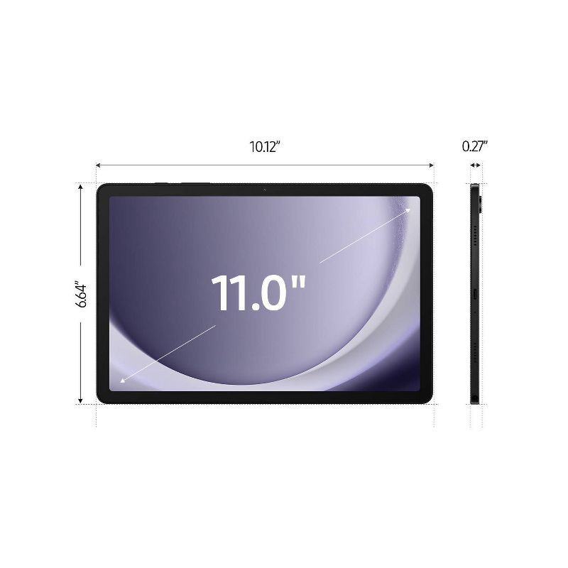 slide 5 of 10, Samsung Galaxy Tab A9+ 11" Tablet with 128GB Storage - Graphite: Face Detection Tech, Wi-Fi 5, 1 ct