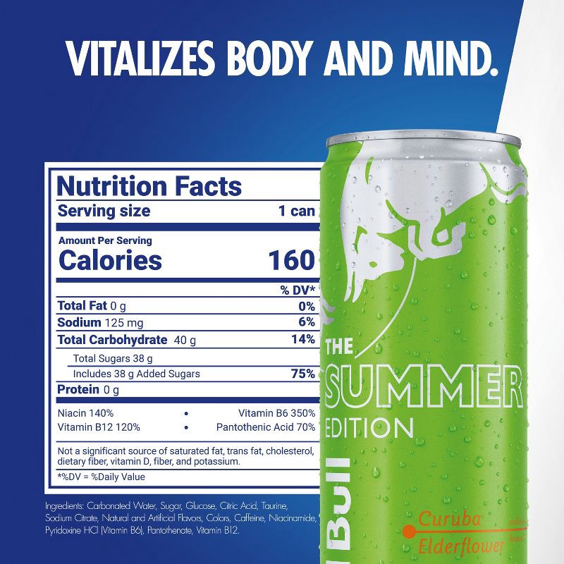 slide 2 of 10, Red Bull Green Edition Elderflower Energy Drink - 12 fl oz Can, 12 fl oz