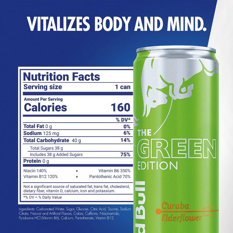 slide 3 of 9, Red Bull Green Edition Energy Drink - 12 fl oz Can, 12 fl oz