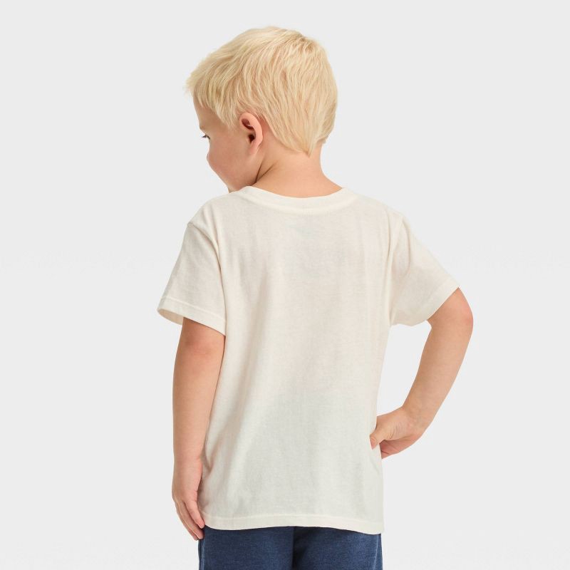 slide 2 of 3, Toddler Boys' Hot Wheels Striped T-Shirt - Off-White 5T, 1 ct