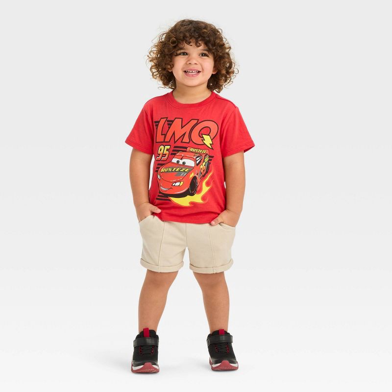 slide 3 of 3, Toddler Boys' Disney Cars T-Shirt - Red 3T, 1 ct