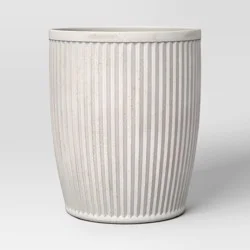 Threshold designed w/Studio McGee Weathered Ribbed Composite Indoor Outdoor Planter Pot 15"x15"x18" Off-White - Threshold™ designed with Studio McGee