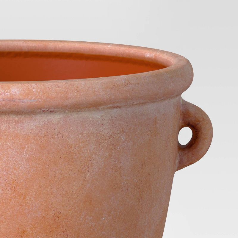 slide 4 of 4, Threshold designed w/Studio McGee Antique Ceramic Outdoor Planter Pot 13.31"x12.13" Terracotta Orange - Threshold™ designed with Studio McGee, 1 ct