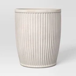Threshold designed w/Studio McGee Weathered Ribbed Composite Indoor Outdoor Planter Pot 12"x12"x14.3" Off-White - Threshold™ designed with Studio McGee