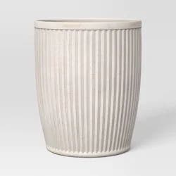 Threshold designed w/Studio McGee Weathered Ribbed Composite Indoor Outdoor Planter Pot 12"x12"x14.3" Off-White - Threshold™ designed with Studio McGee