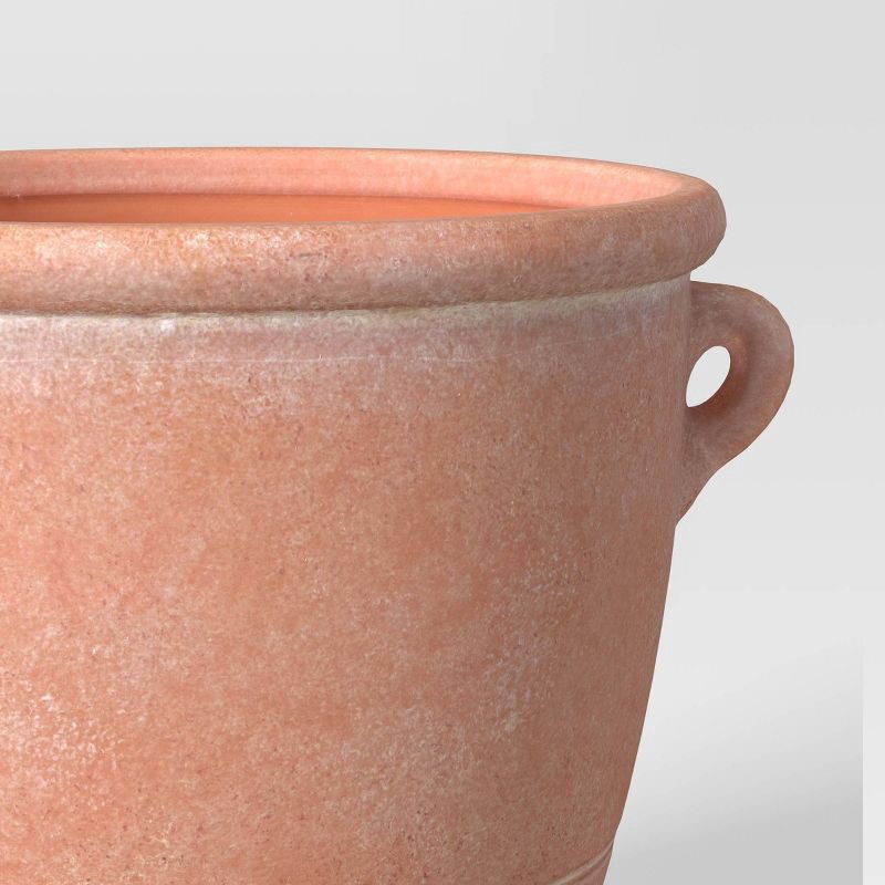 slide 4 of 4, Threshold designed w/Studio McGee Antique Ceramic Outdoor Planter Pot 11.18"x9.84" Terracotta Orange - Threshold™ designed with Studio McGee, 1 ct