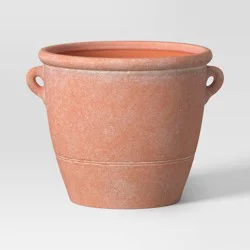 Threshold designed w/Studio McGee Antique Ceramic Outdoor Planter Pot 11.18"x9.84" Terracotta Orange - Threshold™ designed with Studio McGee