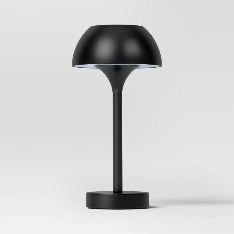 slide 2 of 3, Solar and Rechargeable USB LED Outdoor Table Lamp Black - Threshold™, 1 ct