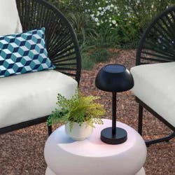 Solar and Rechargeable USB LED Outdoor Table Lamp Black - Threshold™