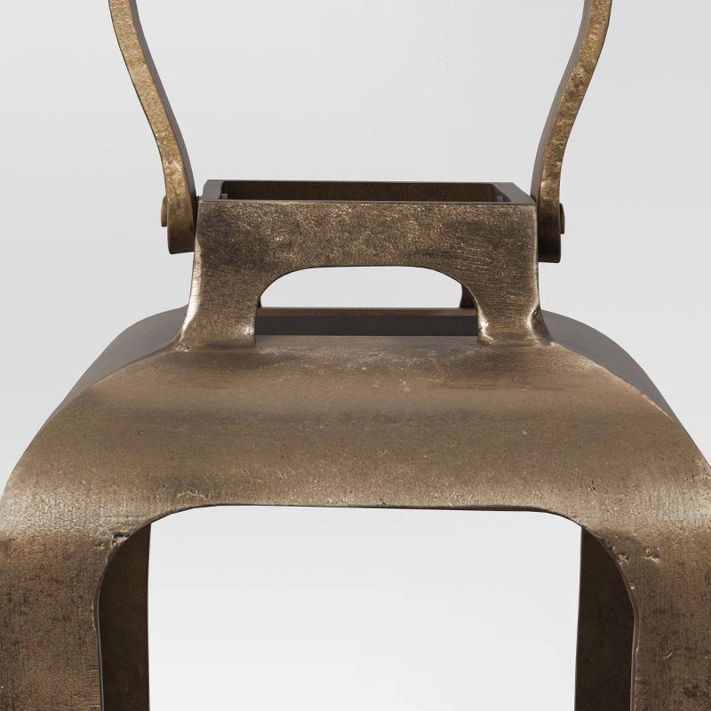 slide 5 of 5, 6.5"x6" Pillar Cast Aluminum Lantern Candle Holders Gold - Threshold™, 1 ct