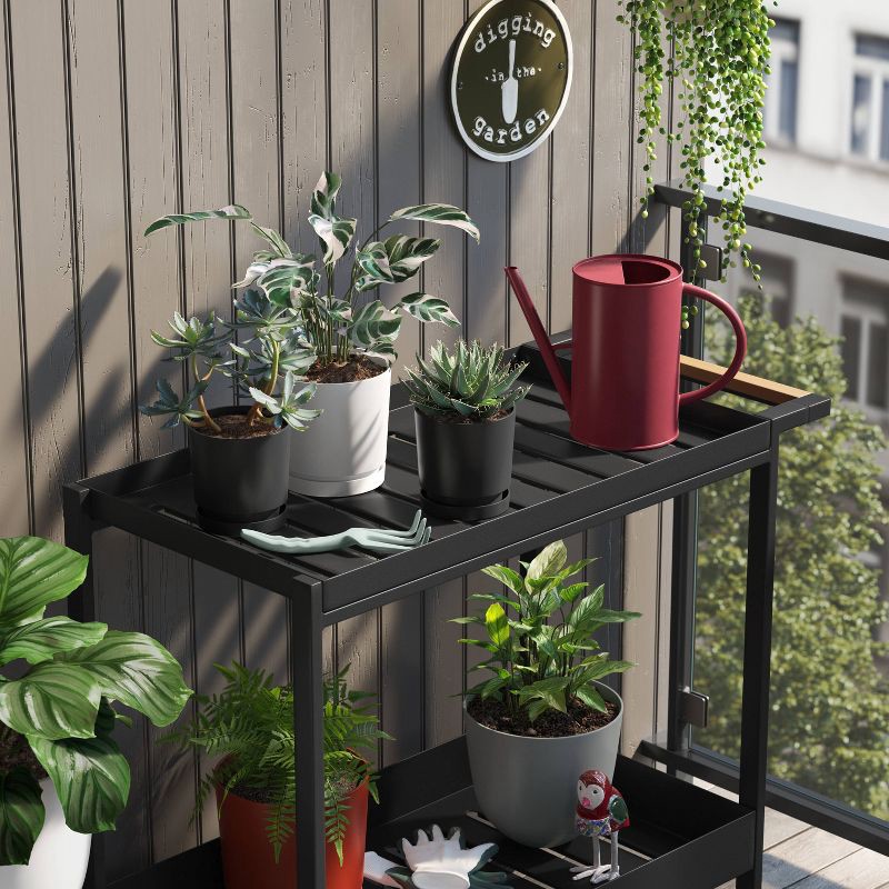 slide 2 of 4, 2pc Recycled Resin Indoor Outdoor Planter Pots Black 4"x4"x4" - Room Essentials™, 2 ct